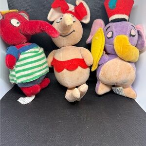 Disney Pooh Heffalumps GUND Plush Elephant Toy Set Antique RARE error on tag